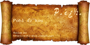 Pohl Ákos névjegykártya
